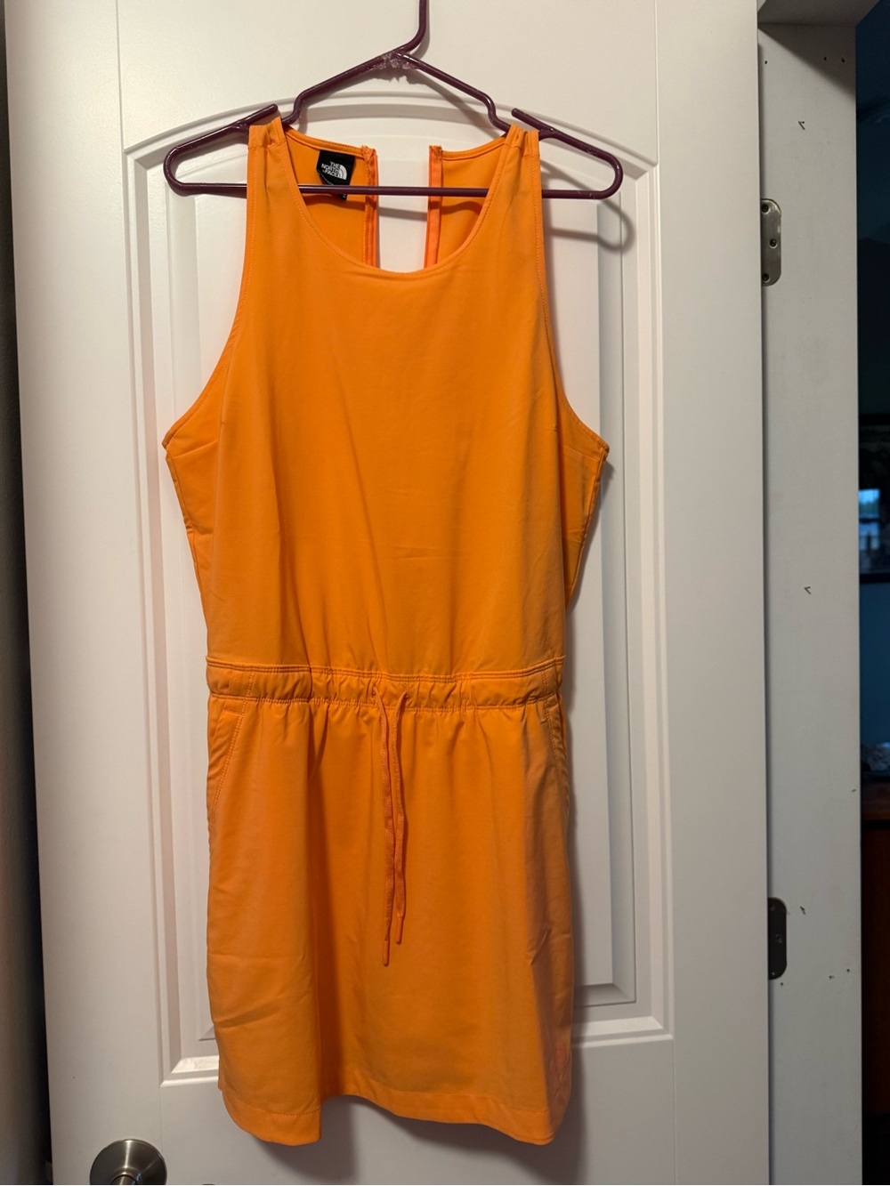 The North Face Women's Orange Sleeveless Drawstring Mini Dress